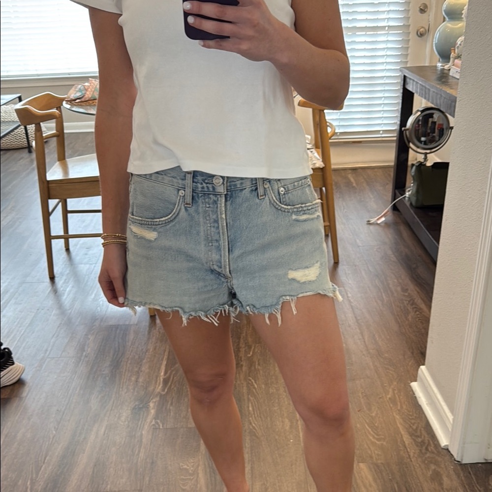 Agolde Distressed Denim Shorts